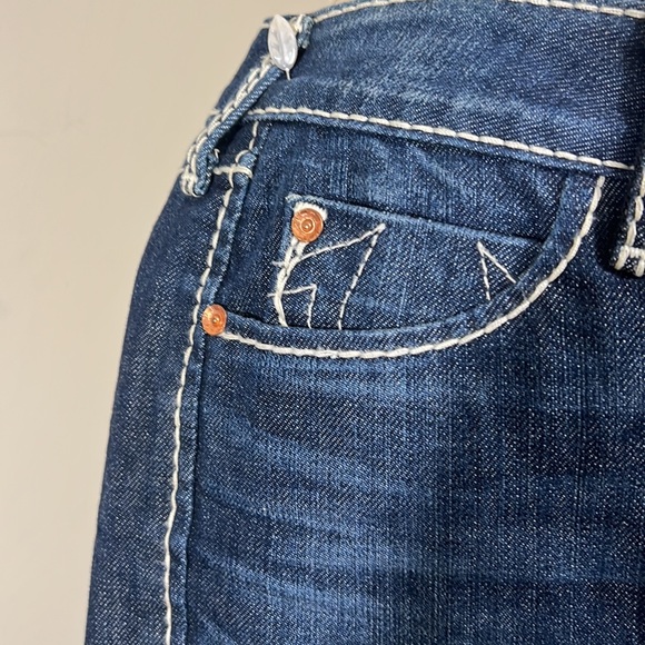 NEW True Religion Pencil Denim / White Stitch Skirt SZ-26 - Picture 4 of 10